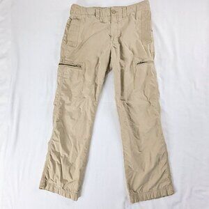 Y2k Gap Tan Loose Fit Multi Pocket Straight Leg Wide Leg Khaki Pants Utility